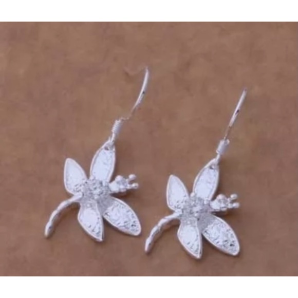 Sterling Silver Dragonfly Earrings NEW - Picture 4 of 4